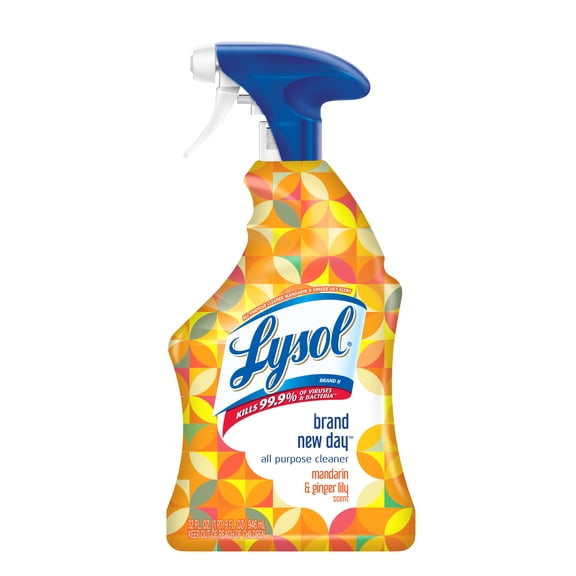 Lysol All Purpose Cleaner Spray, Mandarin & Ginger Lily, 32 oz, Brand New Day, Tested & Proven to Kill COVID-19 Virus, Packaging May Vary