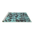 thumbnail image 2 of Ahgly Company Machine Washable Indoor Rectangle Abstract Turquoise Blue Modern Area Rugs, 2' x 4', 2 of 4