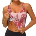 thumbnail image 3 of Fotbe Red Meat Sujetador Deportivo Largo sin Aros para Mujer con Almohadillas y Soporte Medio, Transpirable y Absorbente, Camiseta Tipo Chaleco o Tank Top-Medium, 3 of 8
