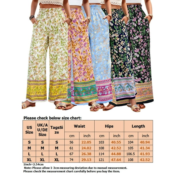 UKAP Loose Boho Yoga Pants for Women Floral Comfy High Waisted Harem Yoga  Trousers Activewear 