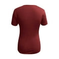 thumbnail image 4 of Sngxgn Women's Scoop Neck Short Sleeve T Shirt Slim Fit Tops(Red,M), 4 of 5