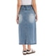 thumbnail image 3 of Falda Maxi de Denim Inspire Chic para Mujeres, Cintura Elástica, Lavada, Corte A, Falda Larga de Jean M Azul, 3 of 6