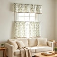 thumbnail image 6 of 3pcs Kitchen Curtain Set with Valance and 2 Tier Panels, Light Filtering Thermal Cafe Curtains for Small Window, Basement, Bathroom, Laundry Room and Dining Area Decor, Green, 6 of 9