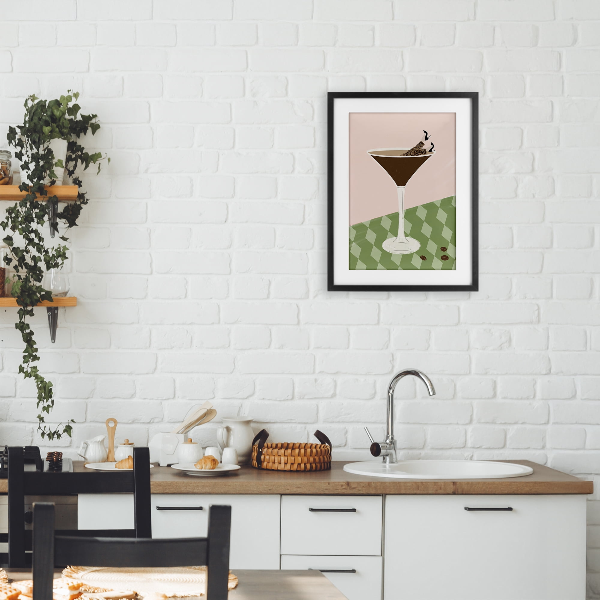 Stupell Industries Glam Martini Splash Black Framed Print Under Glass, design by Emily Navas