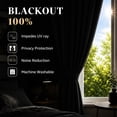 thumbnail image 3 of TOPICK Black Blackout Curtains 84 inch Grommet Curatins Thermal Insulated Modern Drapes for Living Room Bedroom Dining Room Set of 2, 3 of 12
