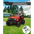 thumbnail image 4 of NEILA 2 Seater Ride On Car for Kids – 24V Battery-Powered Electric Vehicle with Dual 200W Motors, Adjustable Seats, Remote Control, Multi-Music Modes, and 4 Shock Absorbers,Red, 4 of 7