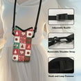 thumbnail image 5 of ZIATUBLES Christmas Patchwork Neoprene Phone Bag Soft Cellphone Sleeve Pouch Shockproof Phone Purse with Adjustable Crossbody Strap and Hook and Loop Fastener, 4 X 8 Inch, 5 of 7