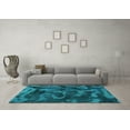 thumbnail image 3 of Ahgly Company Machine Washable Indoor Rectangle Persian Turquoise Blue Bohemian Area Rugs, 7' x 10', 3 of 4