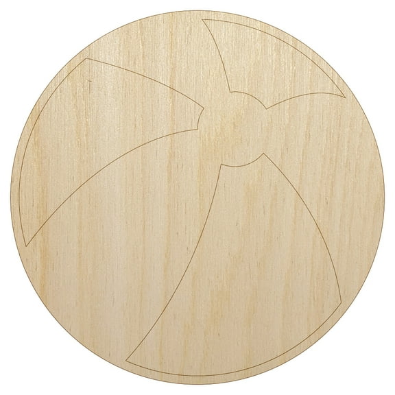 Beach Ball Wood Shape Unfinished Piece Cutout Craft DIY Projects - 4.70 Inch Size - 1/8 Inch Thick