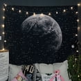 thumbnail image 1 of Nordic-style Instagram-worthy wallpaper for dorm rooms, featuring the Earth and constellations, thickened velvet fabric, 100x70cm, with a 3m starlight lamp., 1 of 3