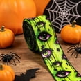 thumbnail image 6 of Gqtwoy Wired Edge Halloween Ribbon with Ghost Skull Bleeding Eye Print, 5 Yards Spooky Polyester Decor Trim, DIY Craft Supply for Wreath Bow Gift Wrapping Party Gothic Home Ornament, 6 of 6