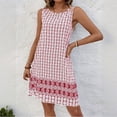 thumbnail image 4 of Summer Dresses for Women Crewneck Sleeveless Casual Loose Mini Sundress Flowy Vacation Casual Dress, 4 of 5
