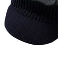 thumbnail image 3 of HESHENG Men´s Knitted Hat Collar Two-piece Outfit Men Winter Warm Hat Knit Visor Beanie Fleece Lined Beanie Cap, Navy blue, 3 of 9