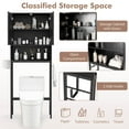 thumbnail image 5 of Costway Over The Toilet Storage Cabinet Free Standing Toilet Rack with Adjustable Shelf Black, 5 of 10