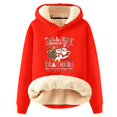 thumbnail image 1 of WILLBEST Sudadera con Capucha para Mujer, Otoño/Invierno, con Estampado Navideño de Letras, Gruesa y Cálida XXX-Grande, 1 of 3