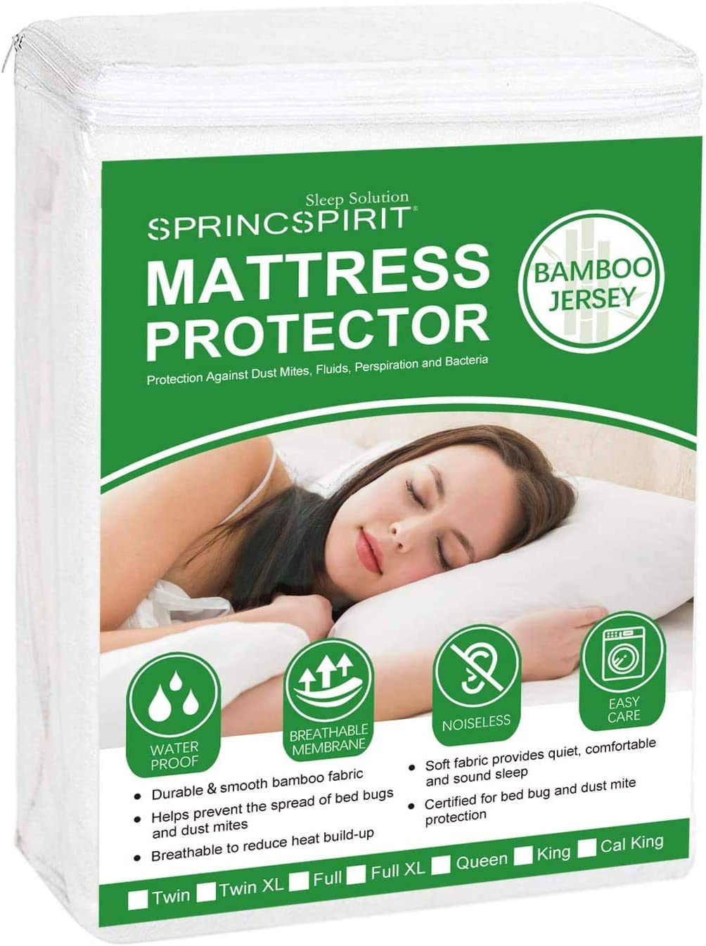 SPRINGSPIRIT 100 Waterproof Mattress Protector Double Size