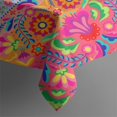thumbnail image 4 of Rectangle Boho Style Waterproof Tablecloth 60×120 Inch, Bohemian Colorful Floral Reusable Indoor/Outdoor Durable Table Cover for Party Kitchen Dinner Room Decor, 4 of 6