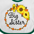 thumbnail image 4 of Inktastic Big Sister Sunflower Wreath Boys or Girls Baby Bib, 4 of 4
