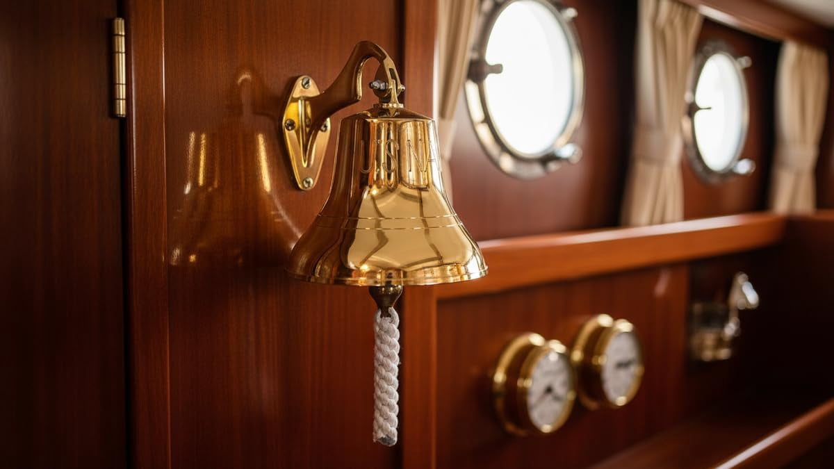 Us Navy 6" Indoor/Outdoor Brass BellWall Mount