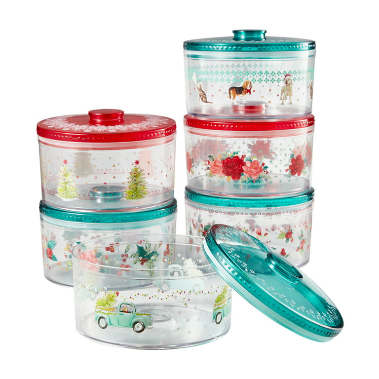 The Pioneer Woman 2 Pack Treat Container Set, Jolly Rosebuds and