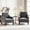 Dark Grey, variant on Mid Century Modern Upholstered Accent Chair with Armrests and Side Pocket, Chenille Fabric, Solid Wood Legs, Comfy Reading Seat for Living Room, Bedroom, Yellow