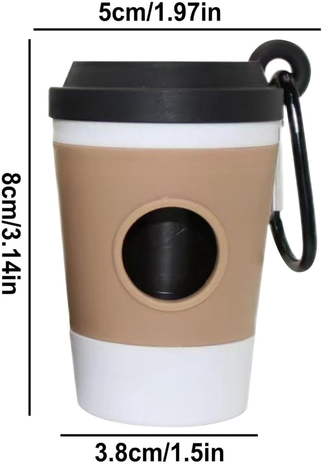 Dog Bag Holder with Clip, Shaped Waste Dispenser for Leash and Travel
