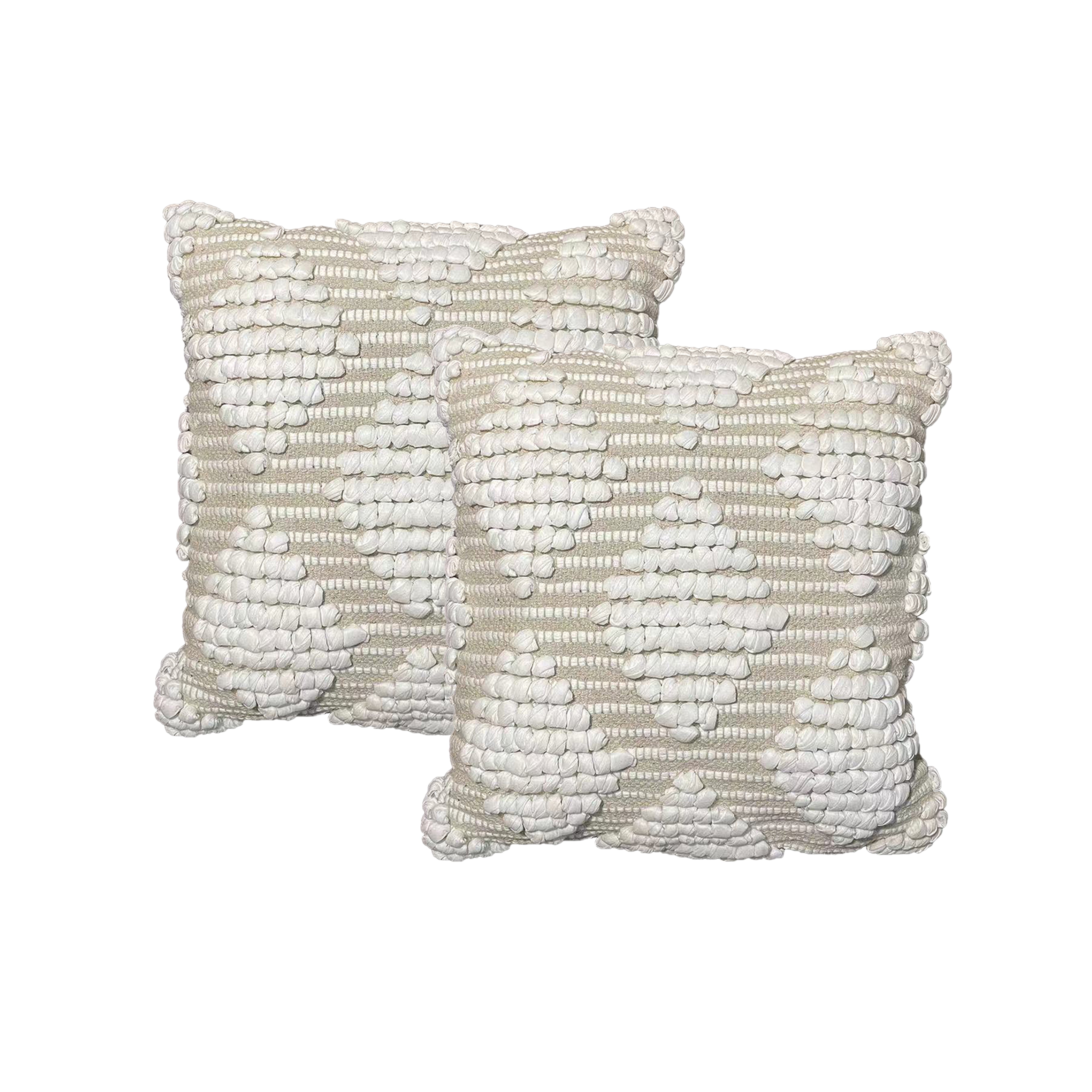 Maxa Cotton Decorative Throw Pillows 18x18" Beige 2 pack