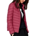 thumbnail image 3 of KICILVS Puffer Jacket Womens Lightweight Packable Quilted Coat Stand Collar Zip Up Down Jacket Warm Winter Outerwear, 3 of 7