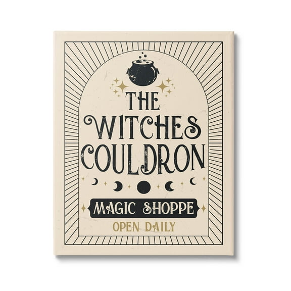 Stupell Industries Witches Cauldron Vintage Shoppe Graphic Art Gallery Wrapped Canvas Print Wall Art, Design by Angela Nickeas