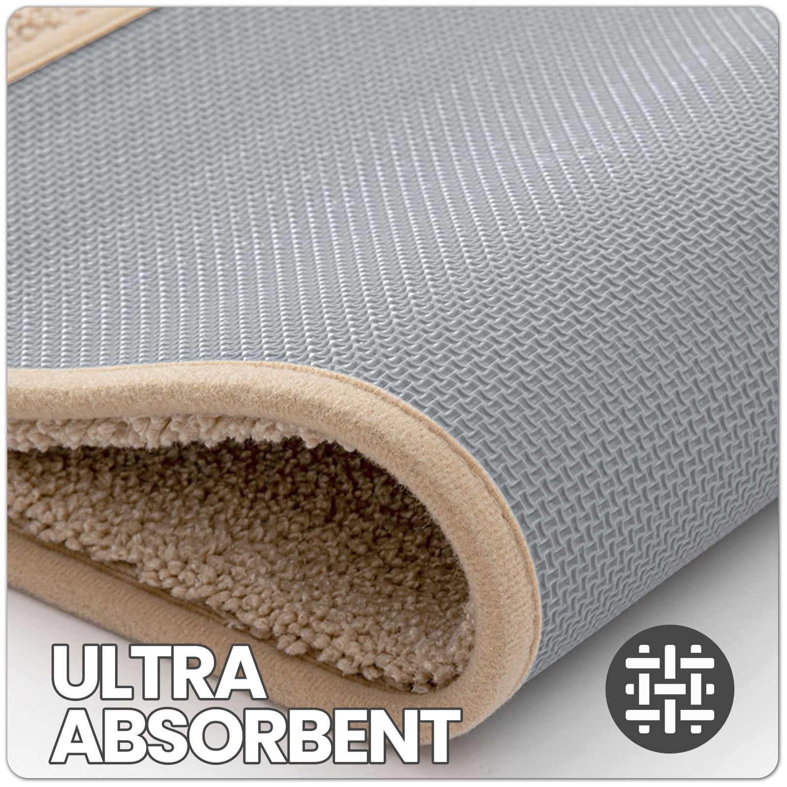 OEAKAY Traditional Shag Bath Mat, Beige Soft Microfiber Bathroom Rug for Bathroom Floor, 20"x32", Machine Washable, Super Absorbent and Non-Slip