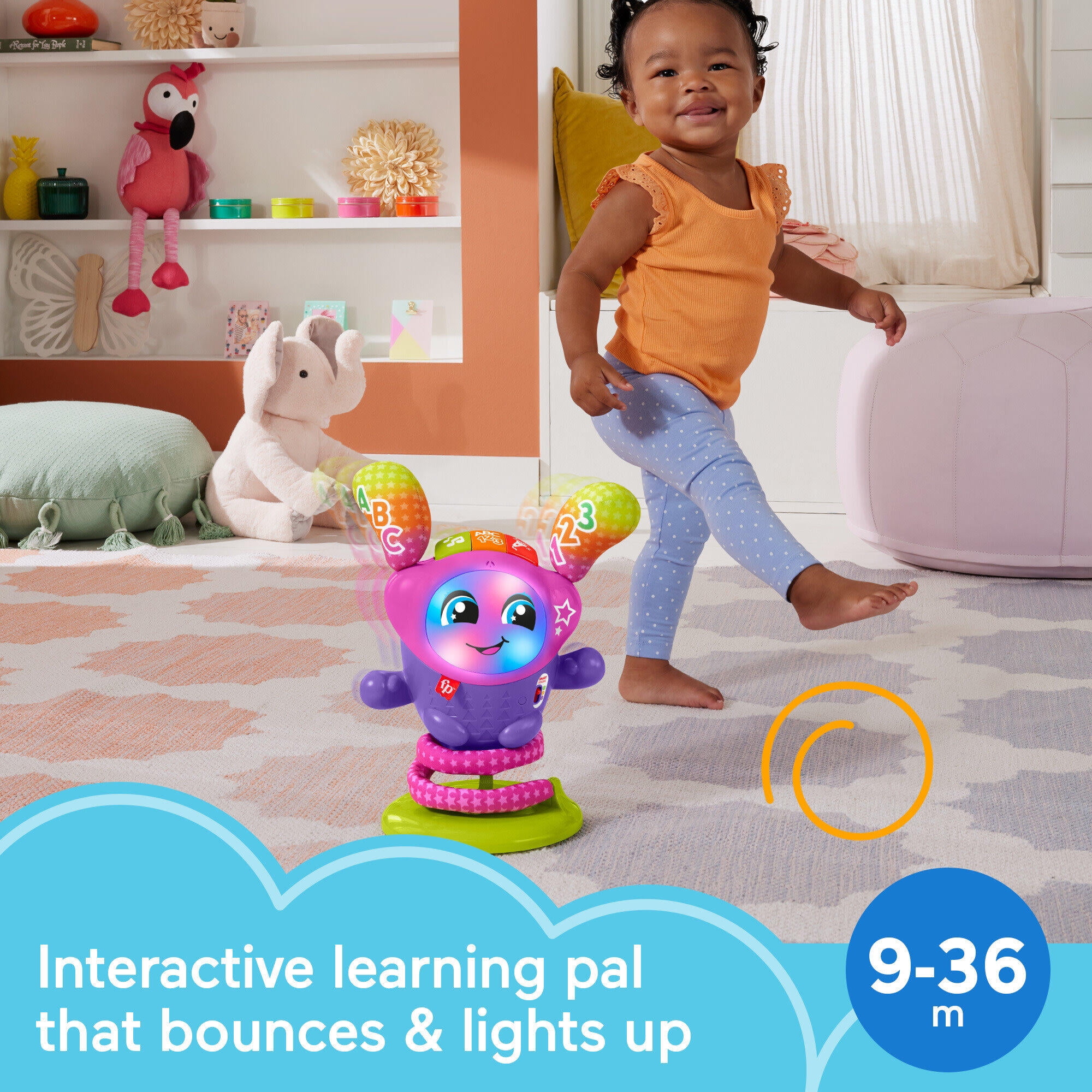 Fisher-Price Baby Learning Toy with Music Lights and Bouncing Action, DJ Bouncin’ Star for Infant, Toddler, Child