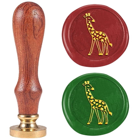 Flamingo Wax Seal Stamp Letter Sealing Wax Stamp Embossed Seal 1" Removable Brass Wax Seal Stamp Head with Wooden Handle