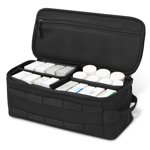 Vensio Portable First Aid Bag Empty Pill Box Organizer Travel Medical Storage Pouch Emergency Kit Container Home Outdoor (black )