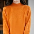 thumbnail image 4 of HongQid Chandails Femme Automne Hiver Chaud Doux Tricoté Ample Chandail Col Roulé Manches Longues, 4 of 5