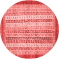 thumbnail image 1 of Ahgly Company Machine Washable Indoor Round Abstract Red Modern Area Rugs, 5' Round, 1 of 4