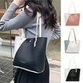 thumbnail image 3 of Women Tote Bags Top Handle Large Capacity Leather Satchel Handbags Color Block PU Leather Shoulder Purse, 3 of 6
