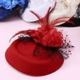 thumbnail image 6 of Necvior Hair Accessories Fashion Women Fascinator Cocktail Tea Party Hat Wedding Headwear with Veil Flower, 6 of 9