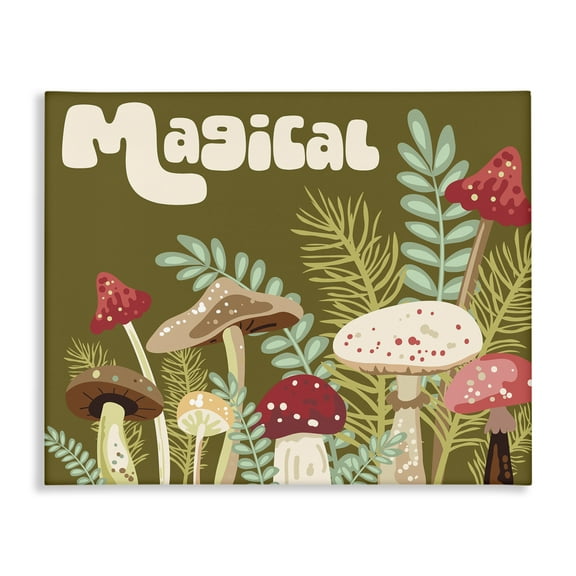 Stupell Industries Magical Botanical Mushrooms Botanical & Floral Painting Gallery Wrapped Canvas Art Print Wall Art, 20 x 16