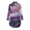 thumbnail image 4 of Yuyamidu Purple Marble Print Long Button Down Nightgowns for Women Leopard Print Pajama Dress with Pockets Women's Nightgown Sleepwear Soft Sleepshirt Size S, 4 of 7