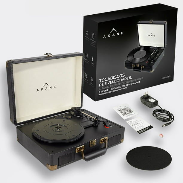 Tocadiscos Vinilo Vintage Akane Bluetooth Estéreo Tornamesa