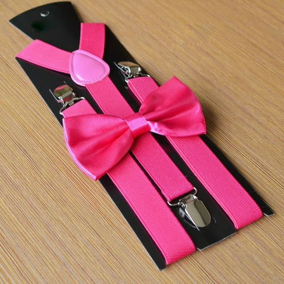 Men Matching Suspenders Braces&Bow Tie Combo Sets Fancy Costume