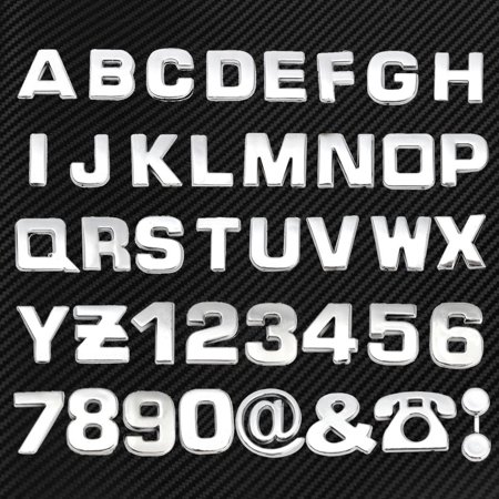 Chrome Car Badge - 40pcs/Set DIY 3D Chrome Emblem Sticker Alphabet Letter Number Symbol Badge Decal