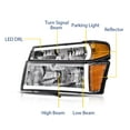 thumbnail image 2 of PIT66  Amber LED DRL Bumper Headlights  Fit For 04-2012 GMC Canyon/Chevy Colorado Chrome Clear Lens Chrome Housing Amber Reflector, 2 of 9
