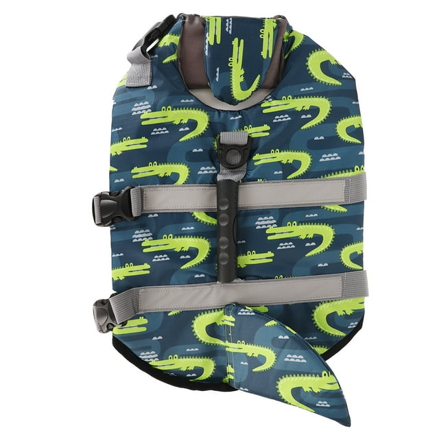 Chaleco salvavidas para perros con asa, ajustable, con banda reflectante, talla L