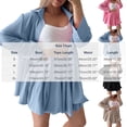 thumbnail image 3 of IUYRTFE Women Long Sleeve Button Down Top and High Waist Ruffle Shorts Set Casual 2 Piece Outfit, 3 of 9