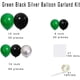 thumbnail image 2 of Kit de arco de guirnalda de globos plateados, verdes y negros, 117 piezas, globos plateados metálicos verdes y negros, globos de fiesta para videojuegos para la Copa Mundial de fútbol, ​​vídeo G, 2 of 5
