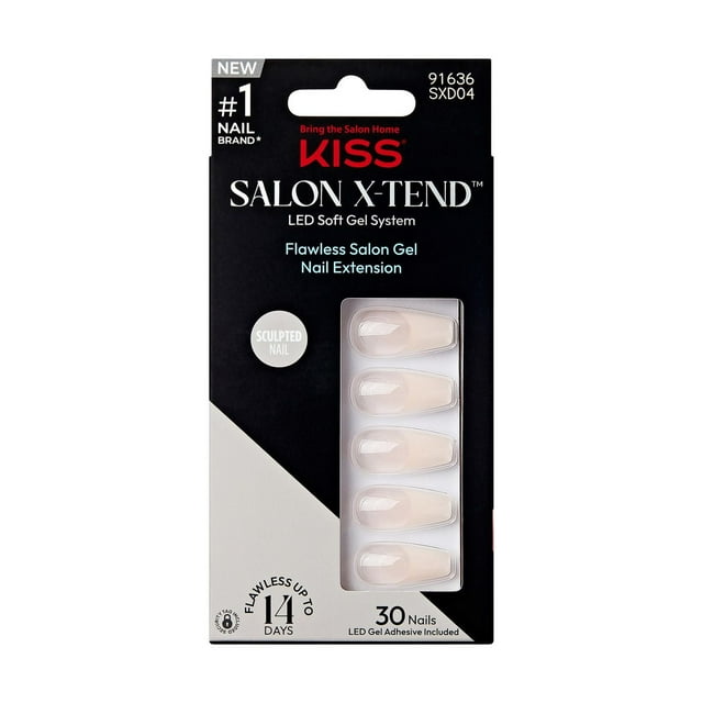 KISS Salon X-tend Système de Gel Souple à DEL, Trustfall, Cercueil Long