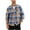 Dark Blue, variant on Chiccall Men's Long Sleeve Flannel Shirts Oversized Casual Plaid Button Down Shirts Vintage Fall Tops with Pocket