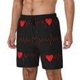 thumbnail image 2 of Gaeub Cardiogram and Heart Mens Swim Trunks Stretch Beach Shorts Quick Dry for Men Swim Shorts Swimwear with Pockets- X-Large, 2 of 9