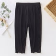 thumbnail image 3 of GYRATEDREAM Girls' Capri Leggings 3/4 Pants Basic School Sports Dance Kids Cropped Capri Summer Yoga Running Dance Tights for 3-4Y Black, 3 of 7